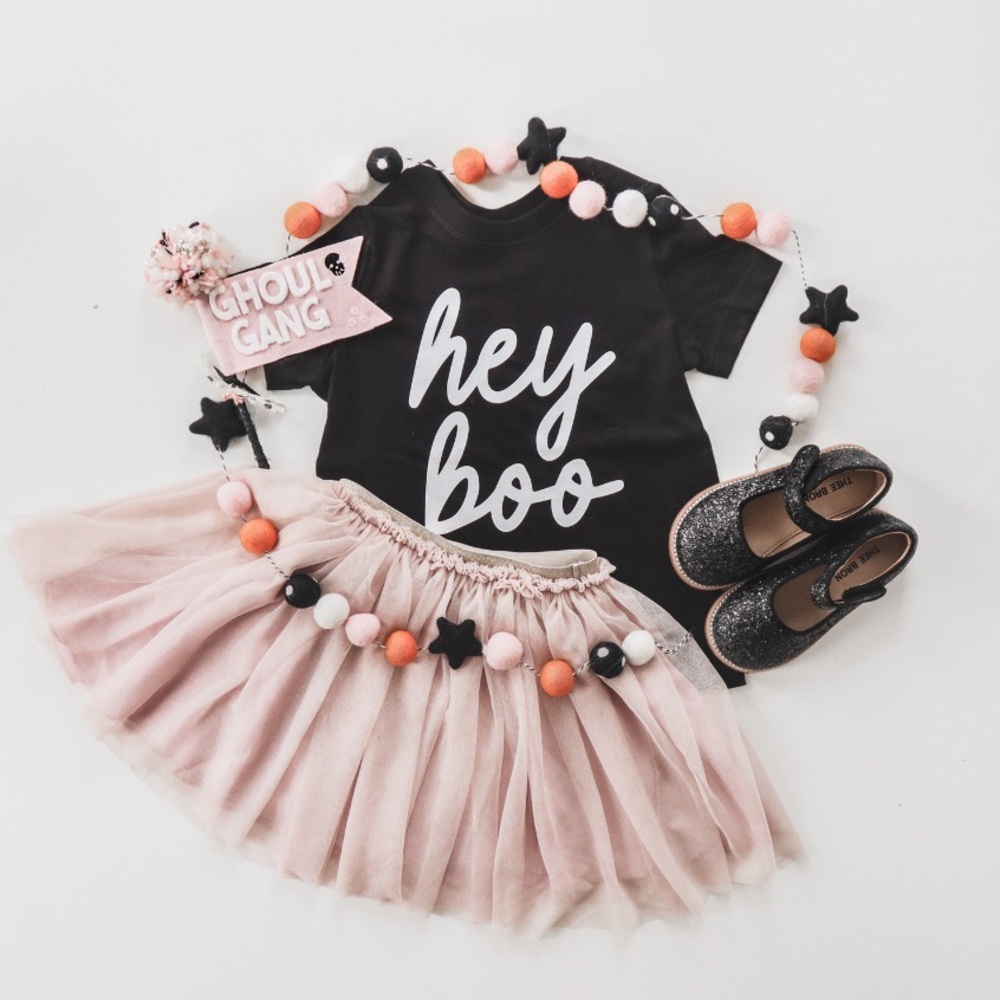 CREAMSICLE ORANGE HEY BOO TEE - SIZE 2T